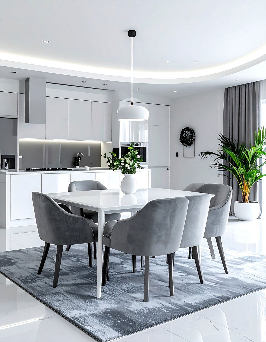 Open Concept Gray And White Dining - 30 gray and white dining room ideas