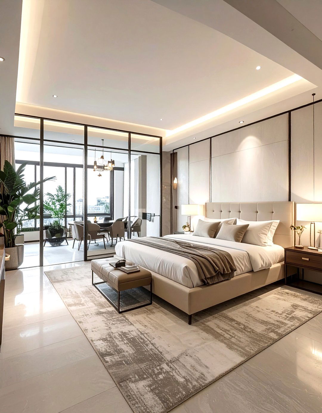 Open Concept Industrial Cream - 30 industrial cream bedroom ideas