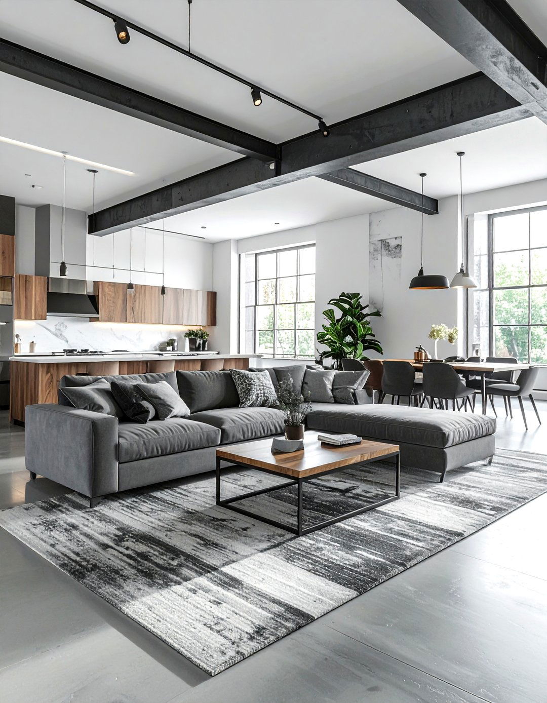 Open Concept Industrial - 30 industrial home decor ideas