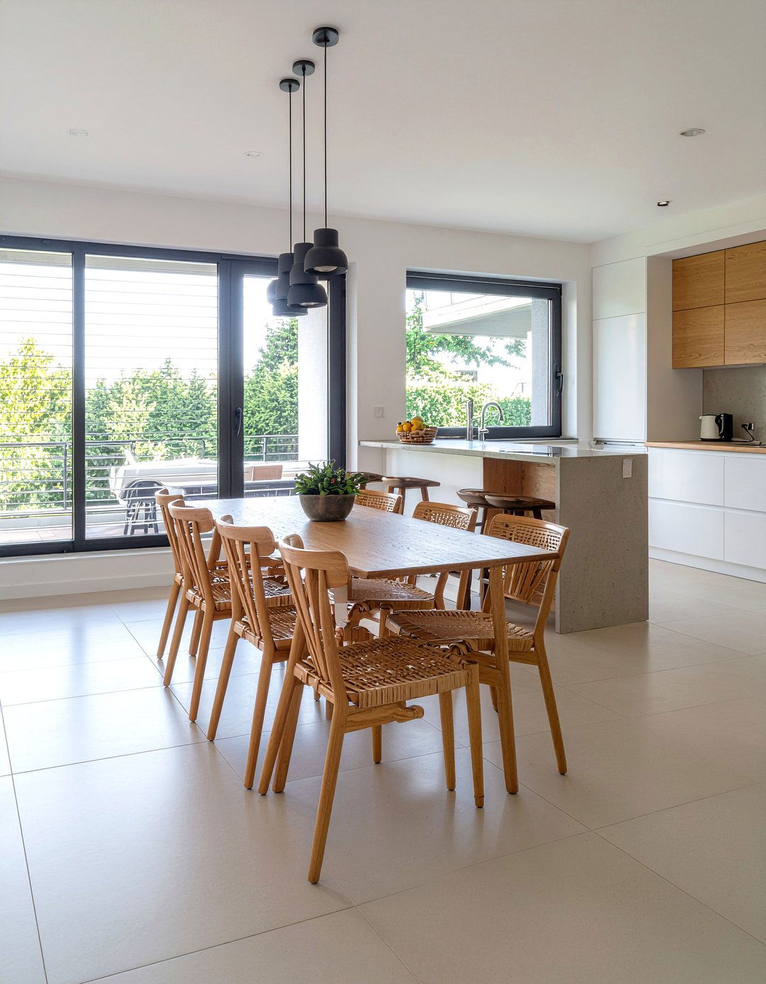 Open Concept Kitchen Dining Room - 30 no rug dining room ideas