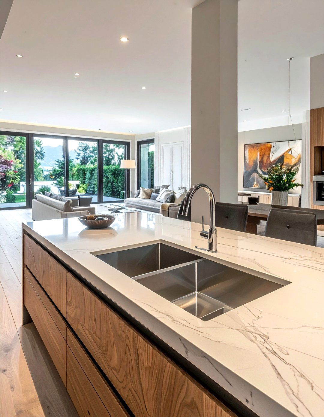 Open Concept Kitchen Sink - 30 double bowl sink kitchen ideas