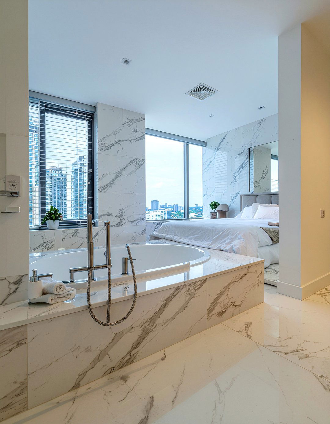 Open Concept Marble Bathroom - 30 marble tile bathroom ideas