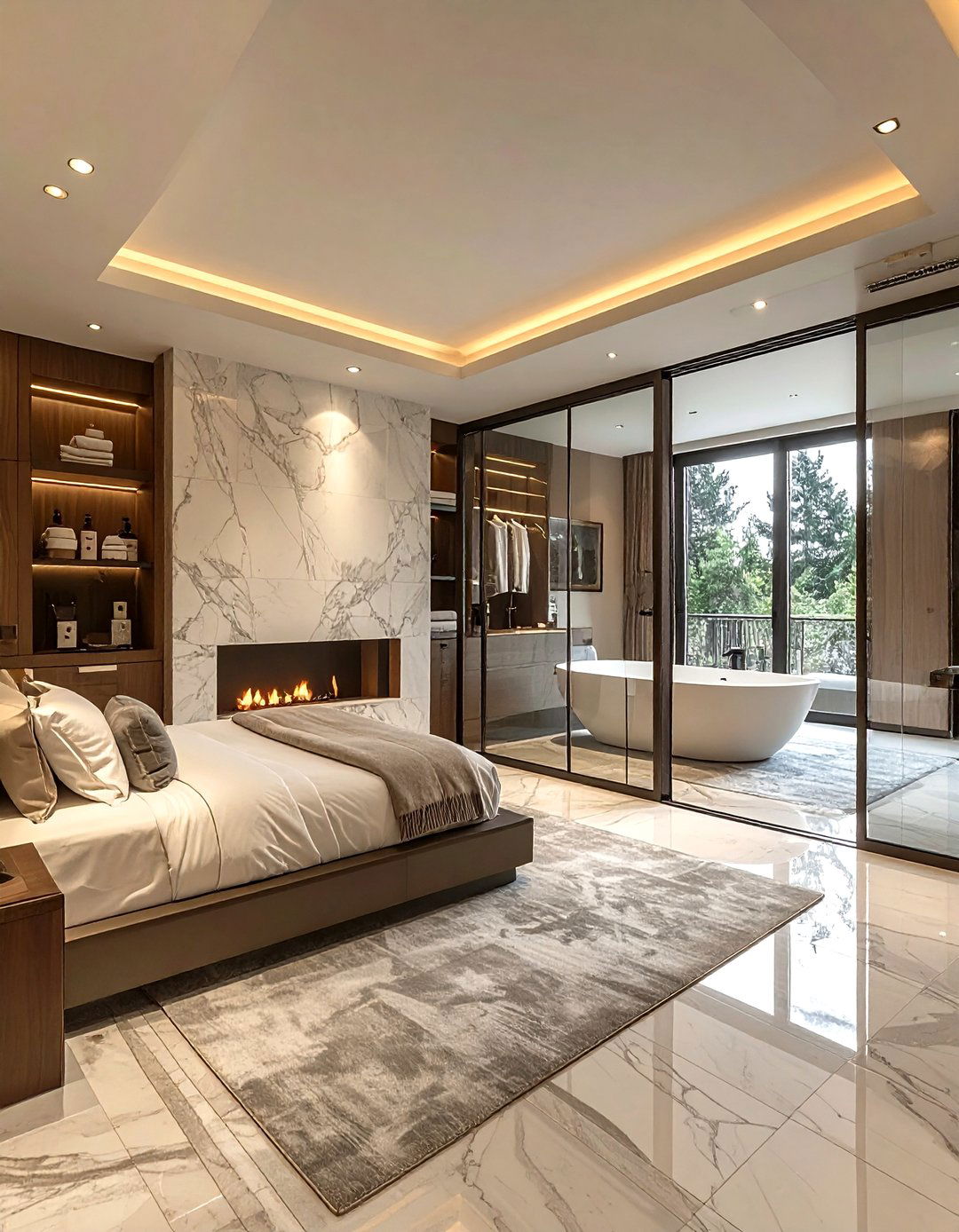 Open Concept Master Suite - 30 mansion bedroom ideas