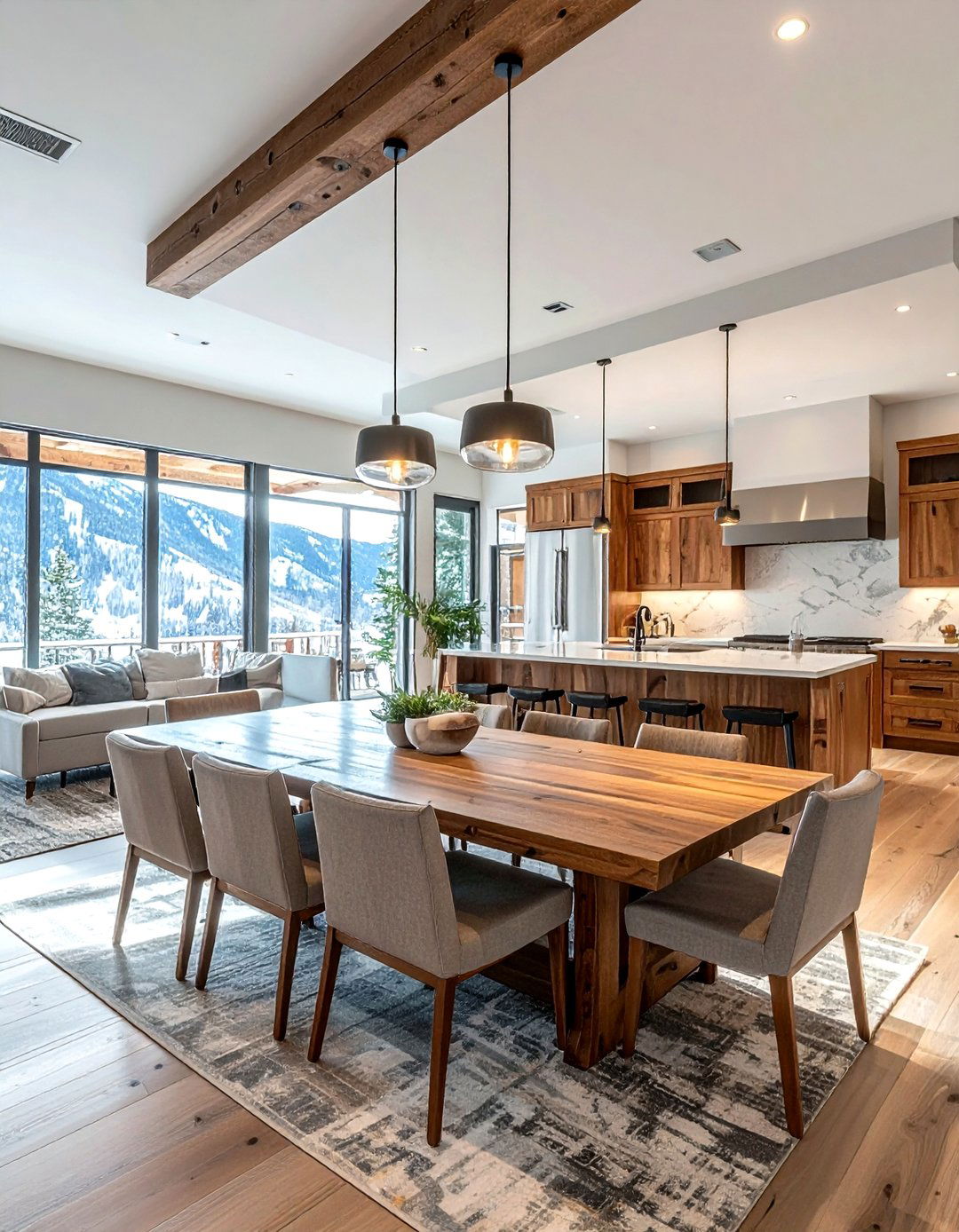 Open Concept Mountain Kitchen Dining - 30 Aspen dining room ideas
