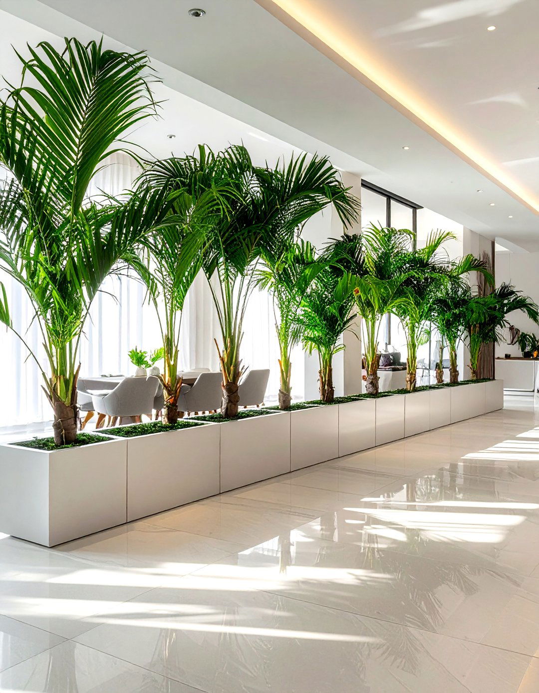 Open Concept Palm Divider - 30 dining room palm ideas