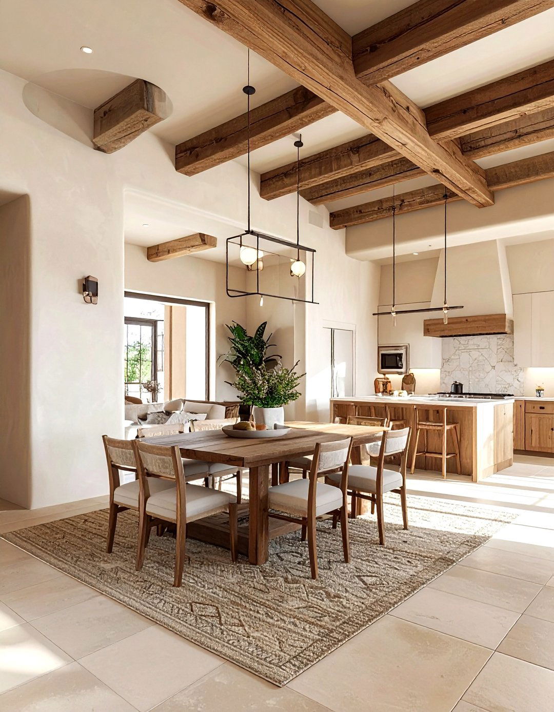 Open Concept Southwestern Dining - 30 Santa Fe dining room ideas