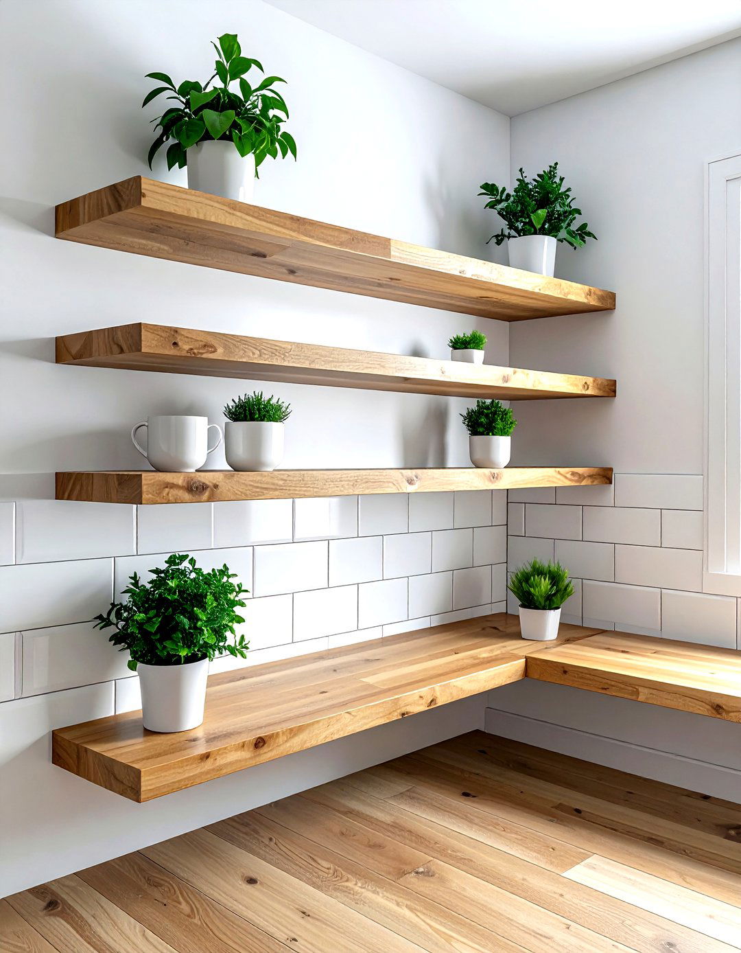 Open Corner Shelving - 30 kitchen corner storage ideas