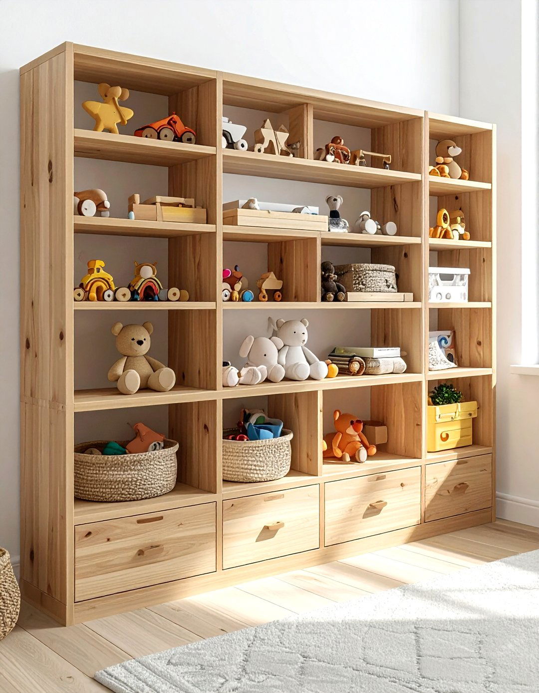 Open Cubby Shelving - 30 playroom organization ideas