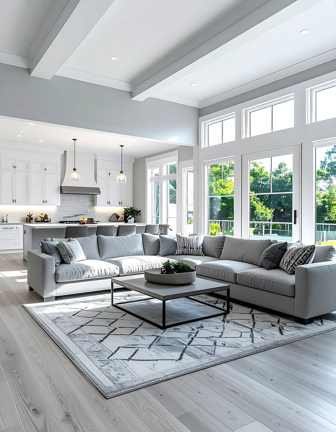 Open Floor Plan Coastal Gray Living Room - 30 coastal gray living room ideas