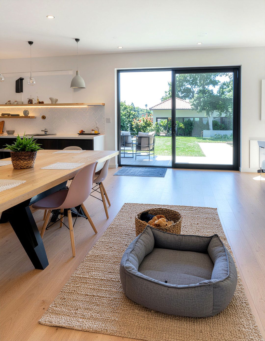 Open Floor Plan Dog Zone - 30 dog-friendly dining room ideas