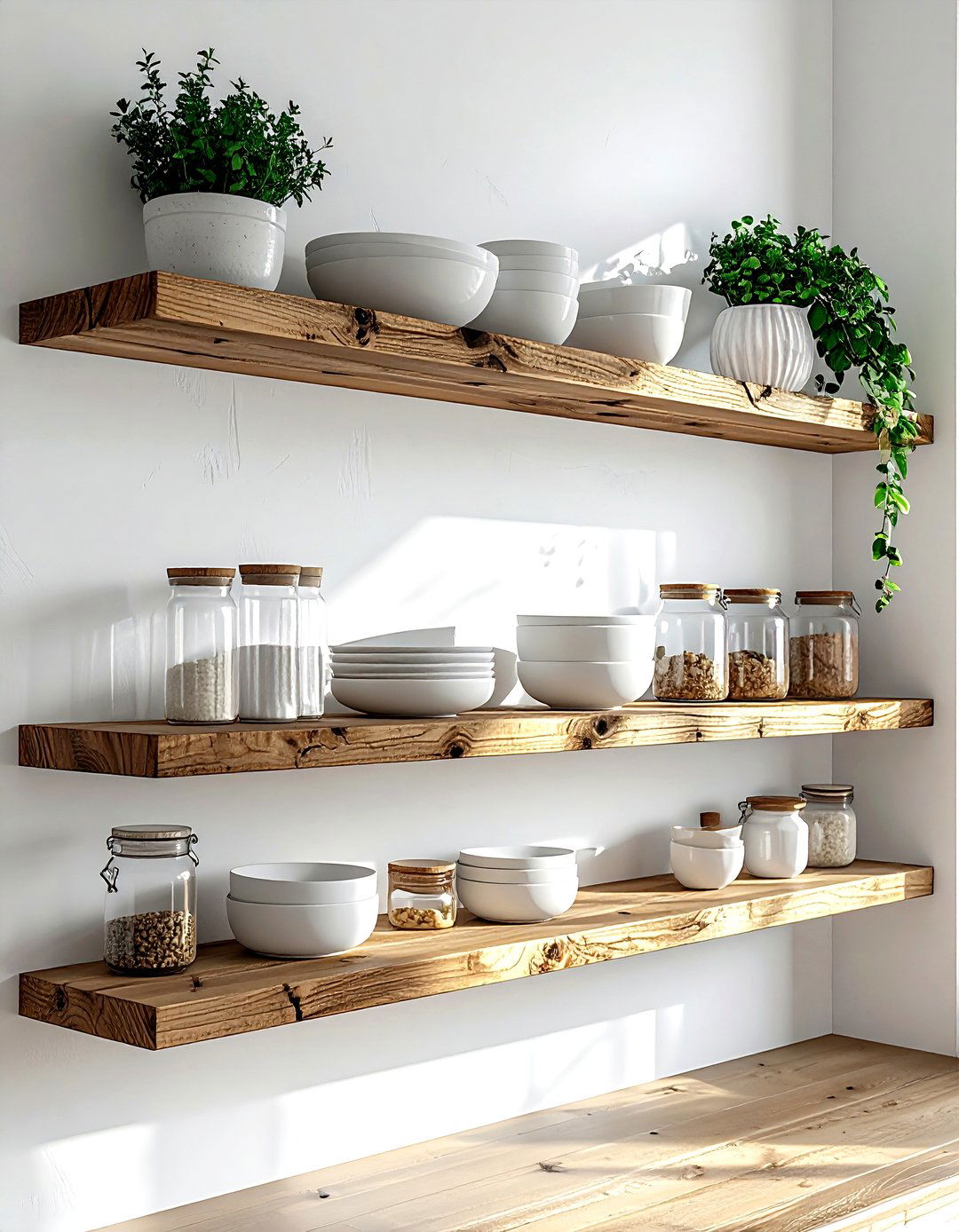 Open Kitchen Shelving - 30 inexpensive decor ideas