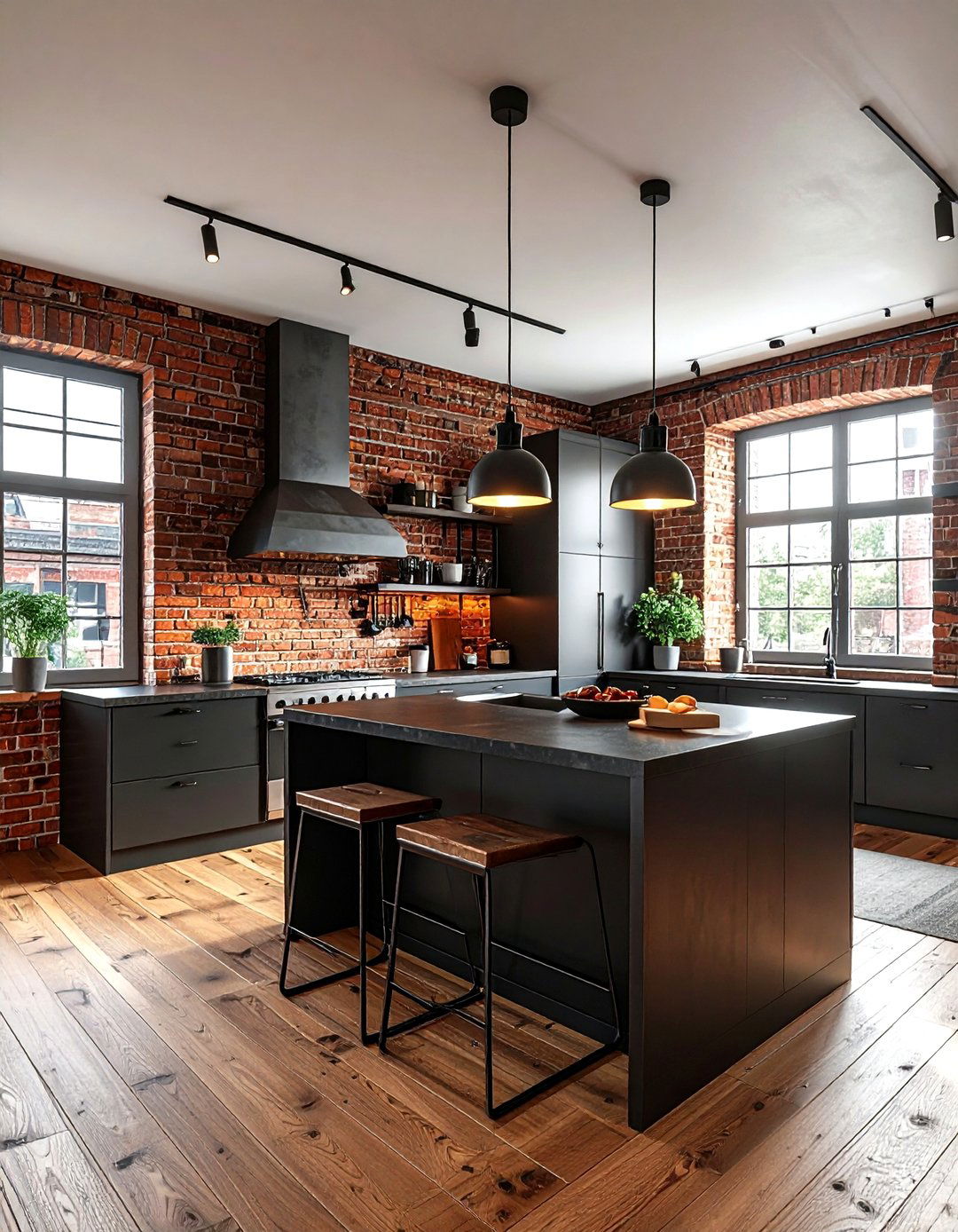 Open Kitchen With Brick Wall - 30 open concept kitchen ideas