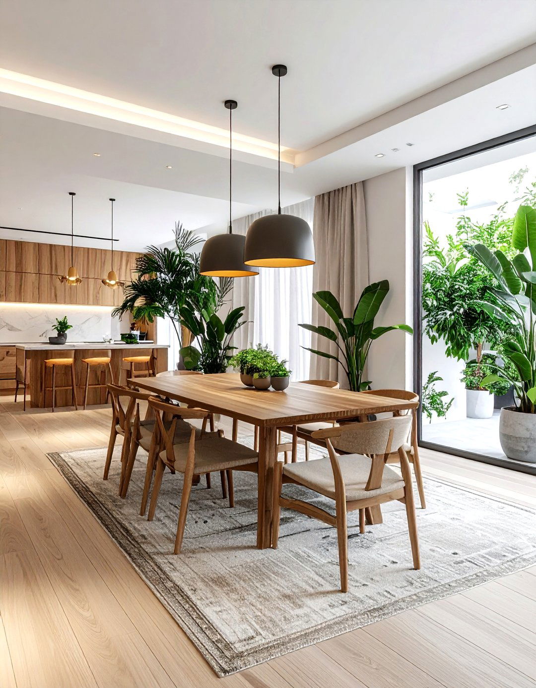 Open Plan Dining Room - 30 cozy evening dining room ideas