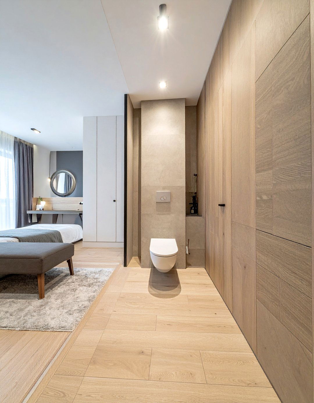 Open Plan Ensuite - 30 wall-hung toilet ideas