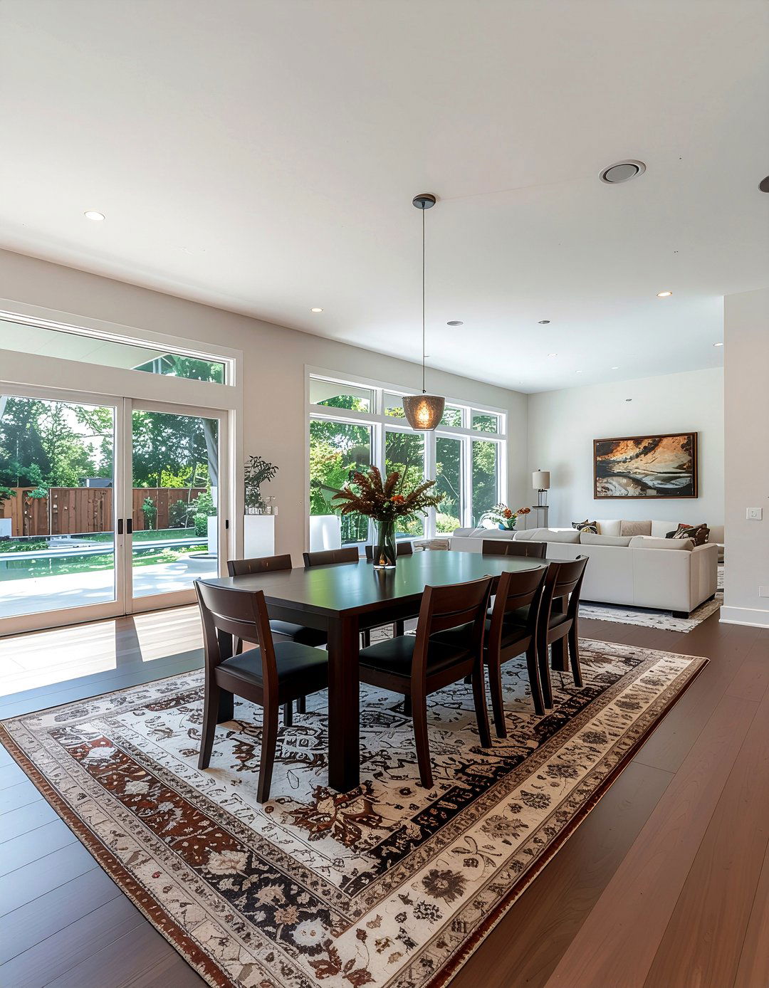 Open Plan Espresso Dining Area - 30 espresso dining room ideas