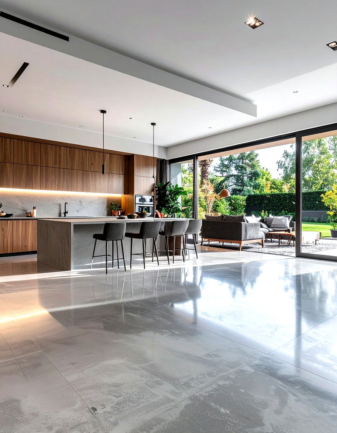 Open Plan Kitchen Concrete Floor - 30 polished concrete floor kitchen ideas