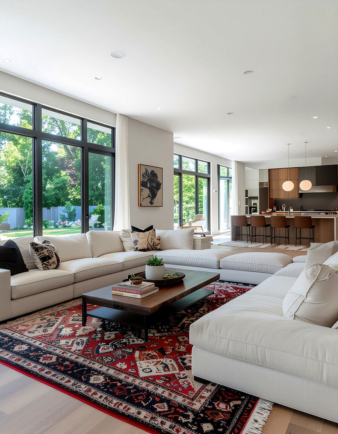 Open Plan Neutral Living Room - 30 neutral living room ideas