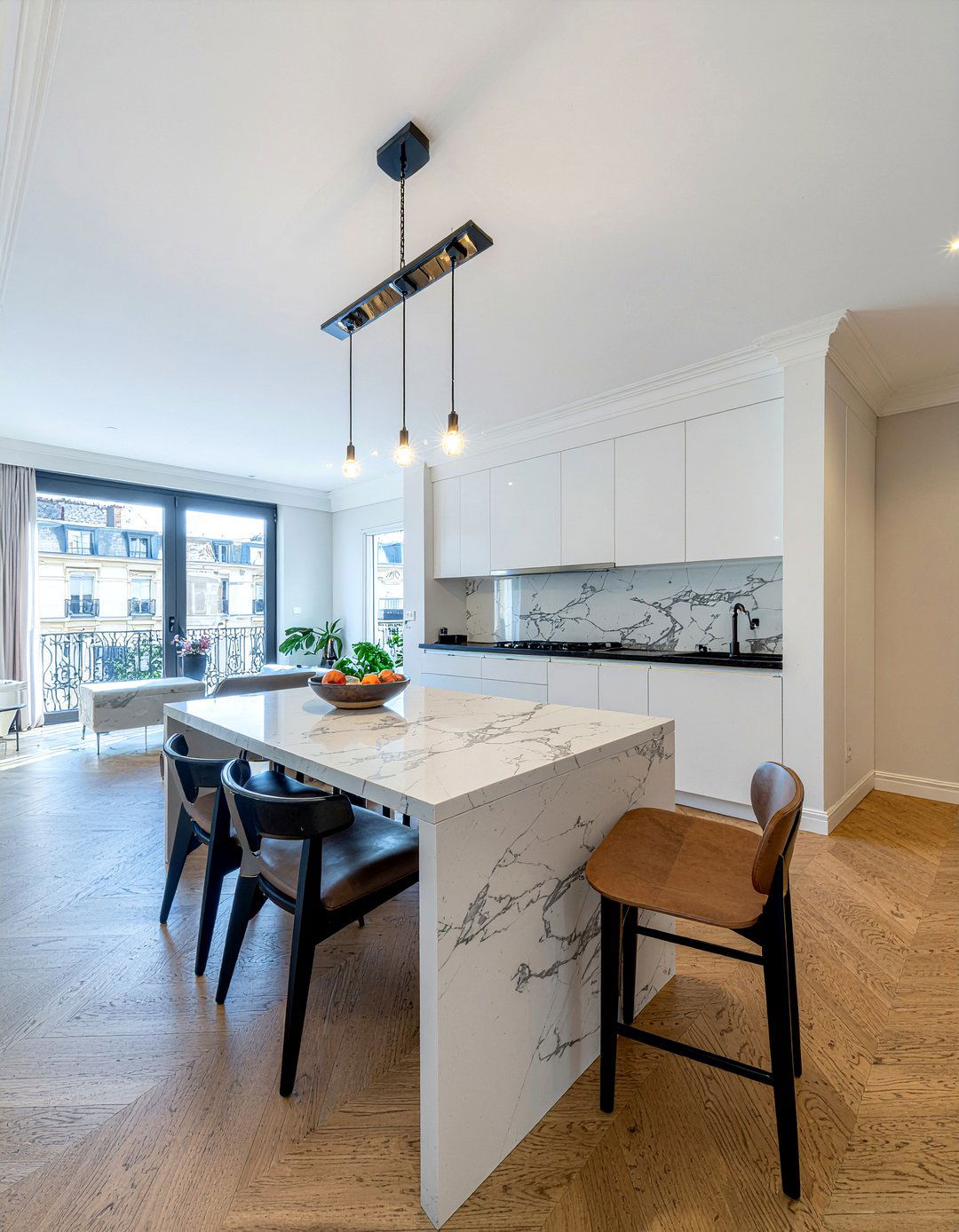 Open Plan Parisian Kitchen Dining - 30 Parisian dining room ideas