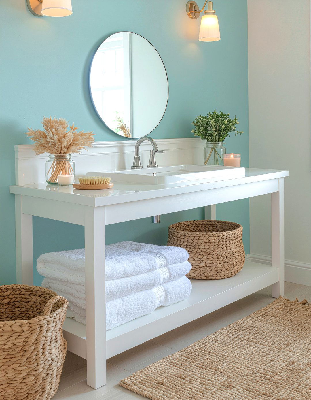 Open Shelf Bathroom Vanity - 30 bathroom cabinet ideas