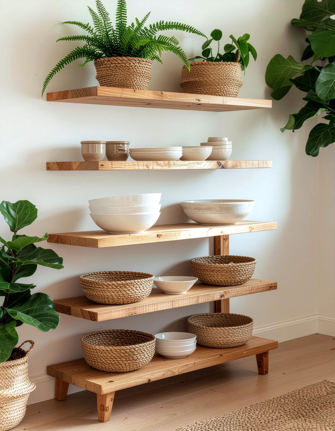 Open Shelf Buffet - 30 kitchen buffet ideas