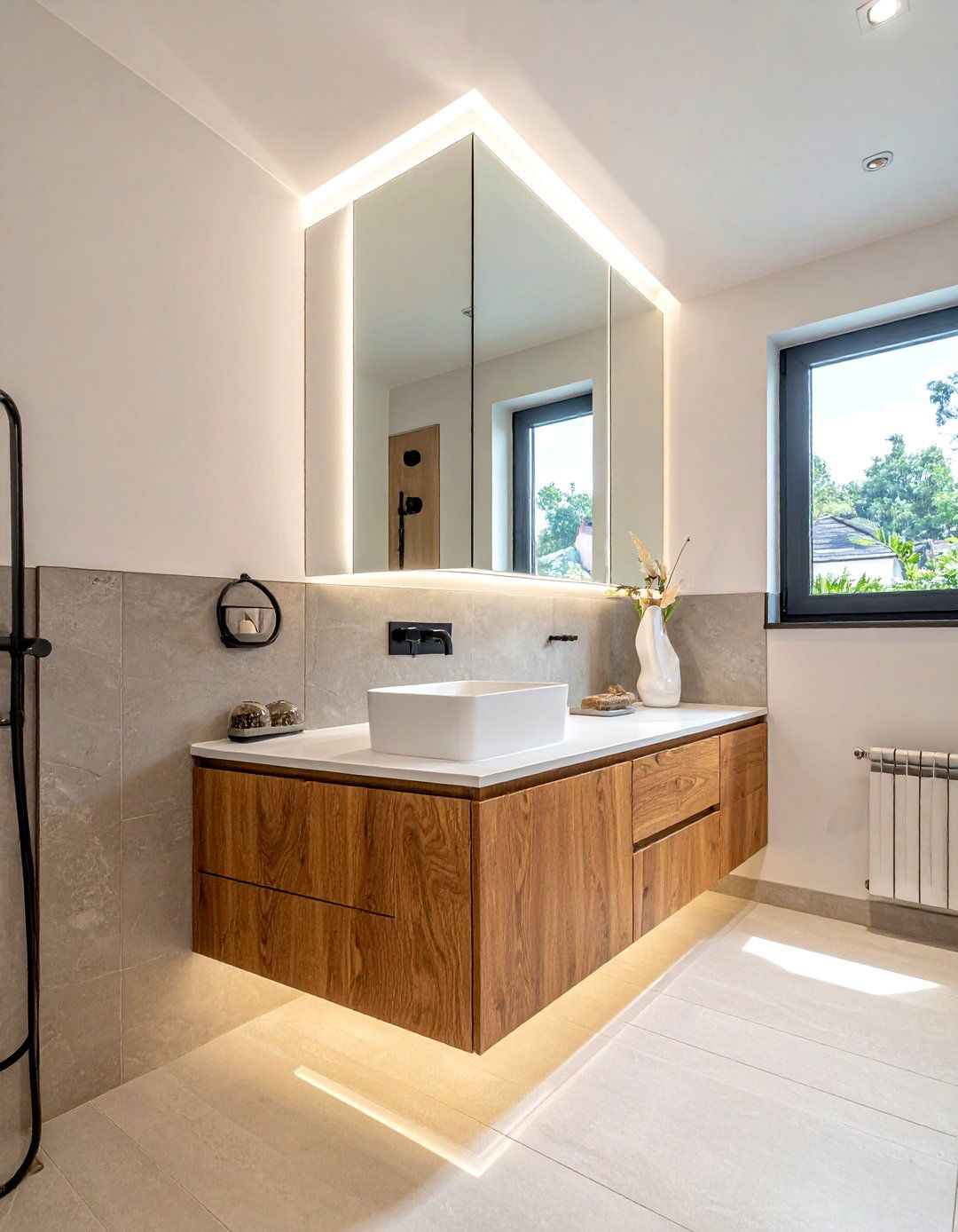 Open Shelf Double Vanity - 30 double vanity ideas