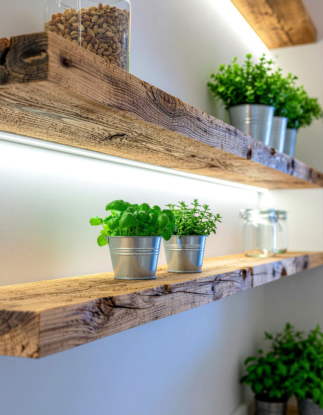 Open Shelf Lighting - 30 ambient lighting kitchen ideas