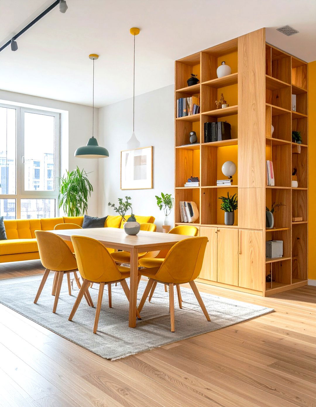 Open Shelf Room Divider - 30 tiny dining room ideas