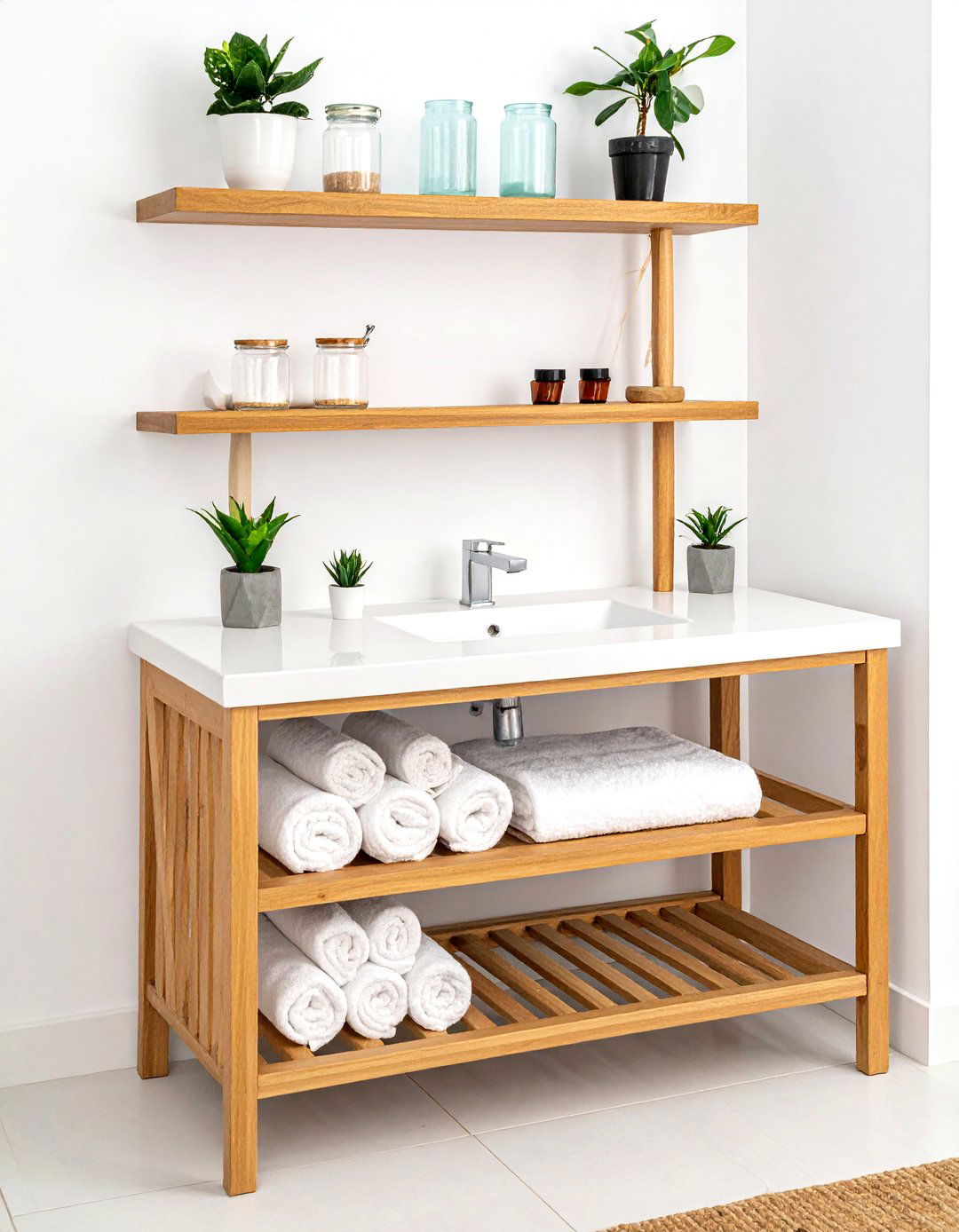 Open Shelf Vanity - 30 bathroom vanity ideas
