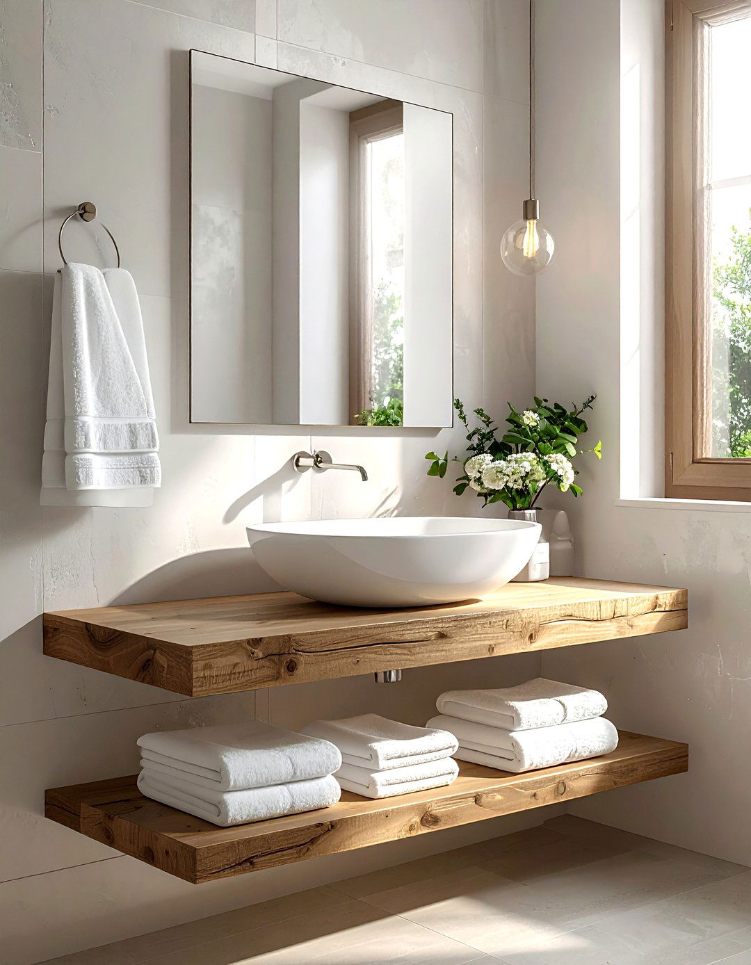 Open Shelf Wall Sink - 30 wall-mounted sink ideas