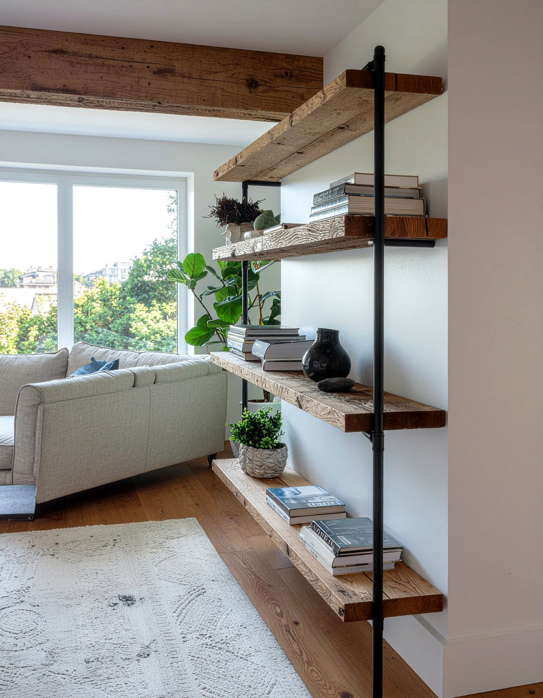 Open Shelving - 30 masculine living room ideas