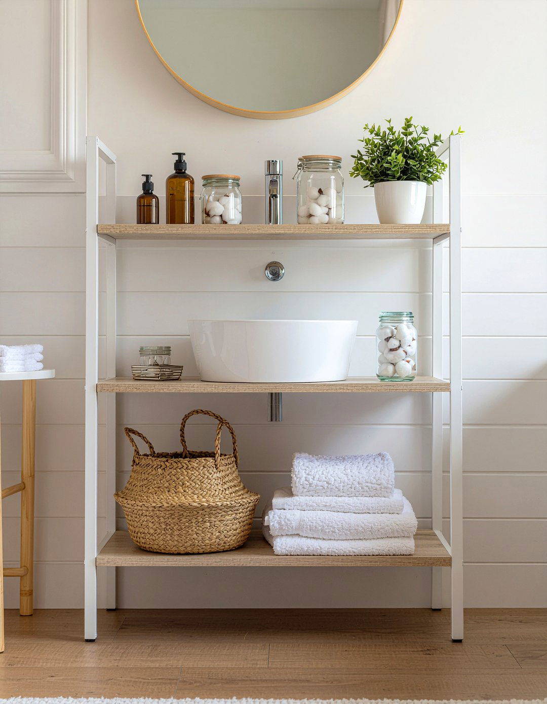 Open Shelving - 30 small bathroom maximization ideas