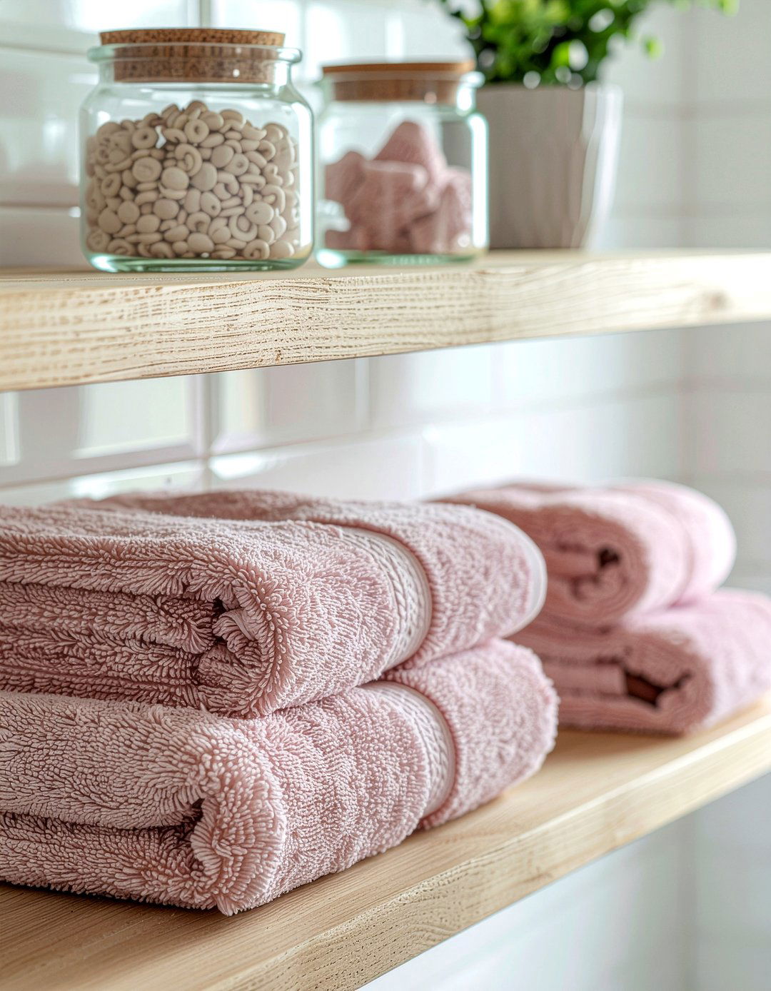 Open Shelving Bathroom - 30 millennial pink bathroom ideas