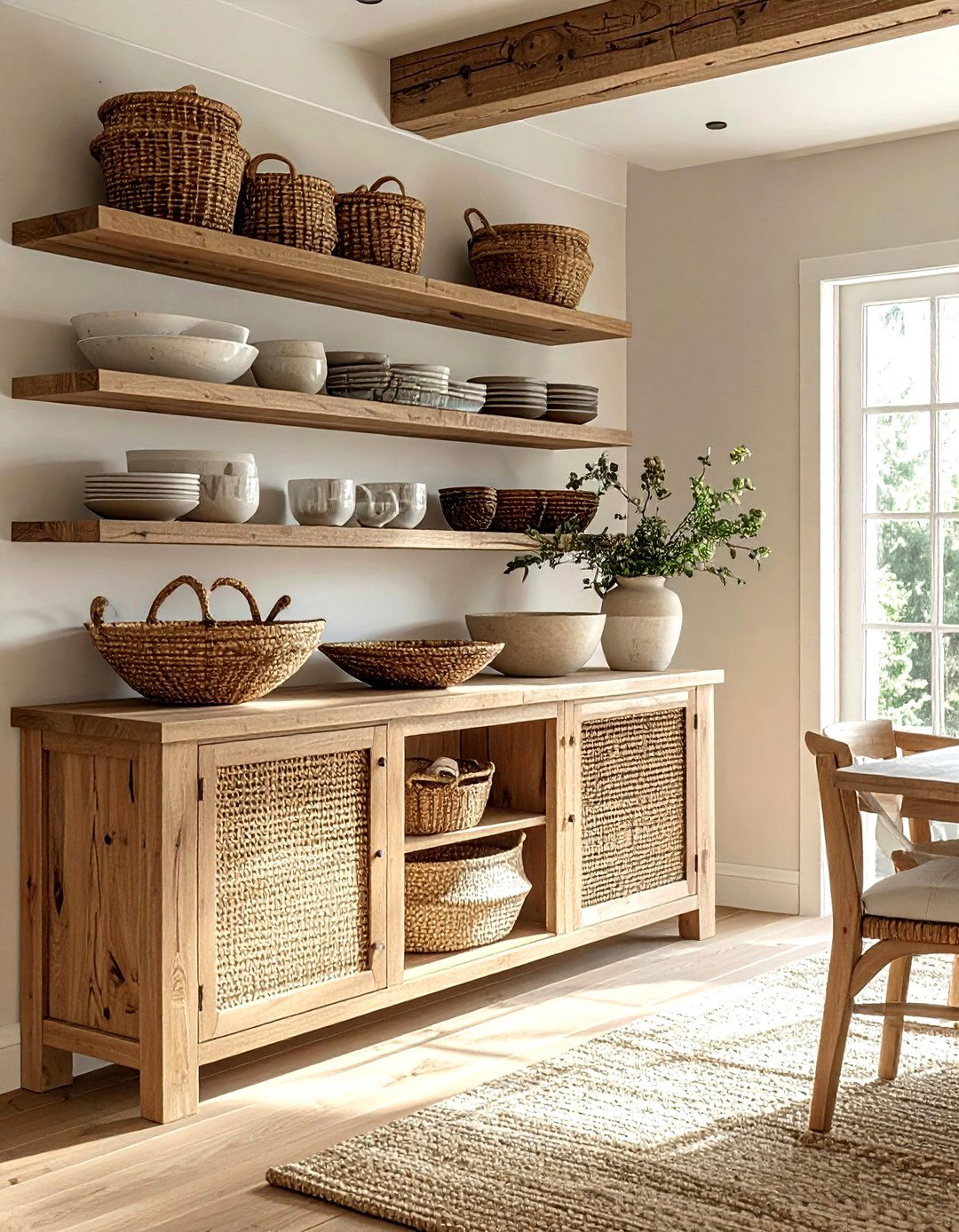 Open Shelving Buffet - 30 dining room wall storage ideas