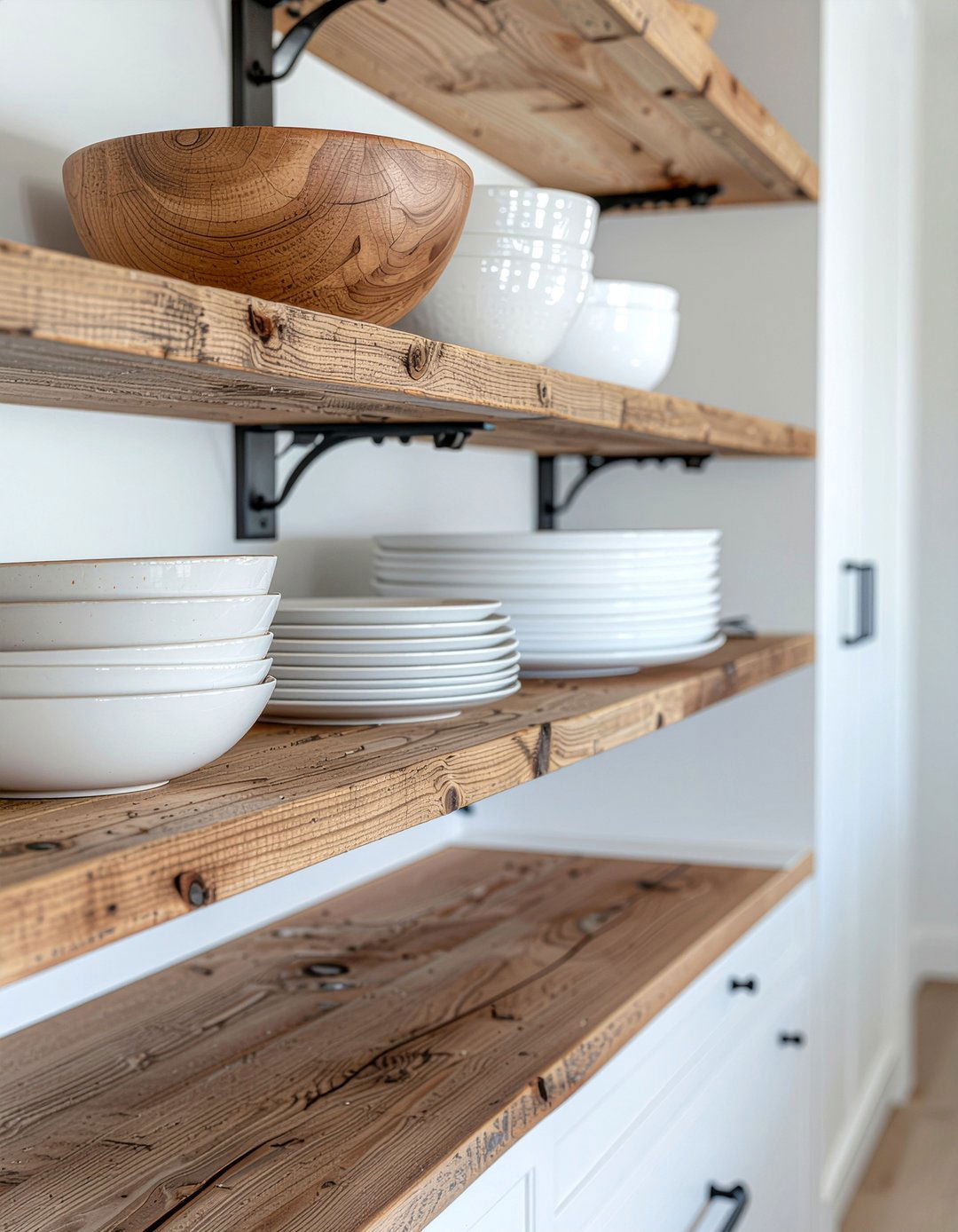 Open Shelving Display - 30 farmland dining room ideas