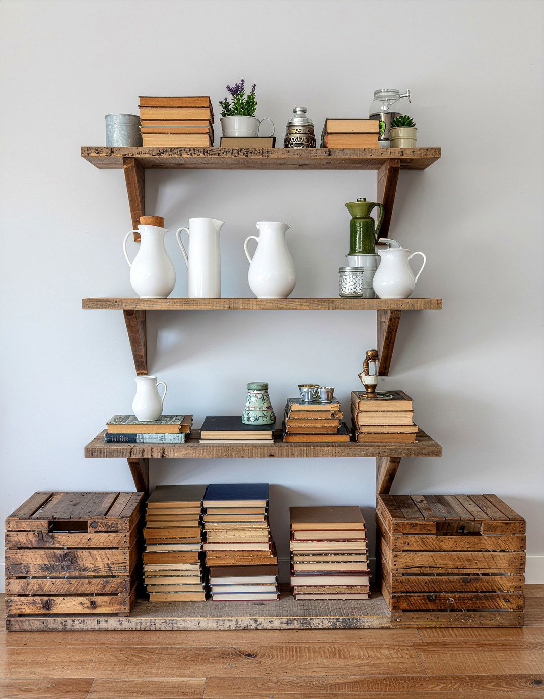 Open Shelving Display - 30 shabby chic living room ideas