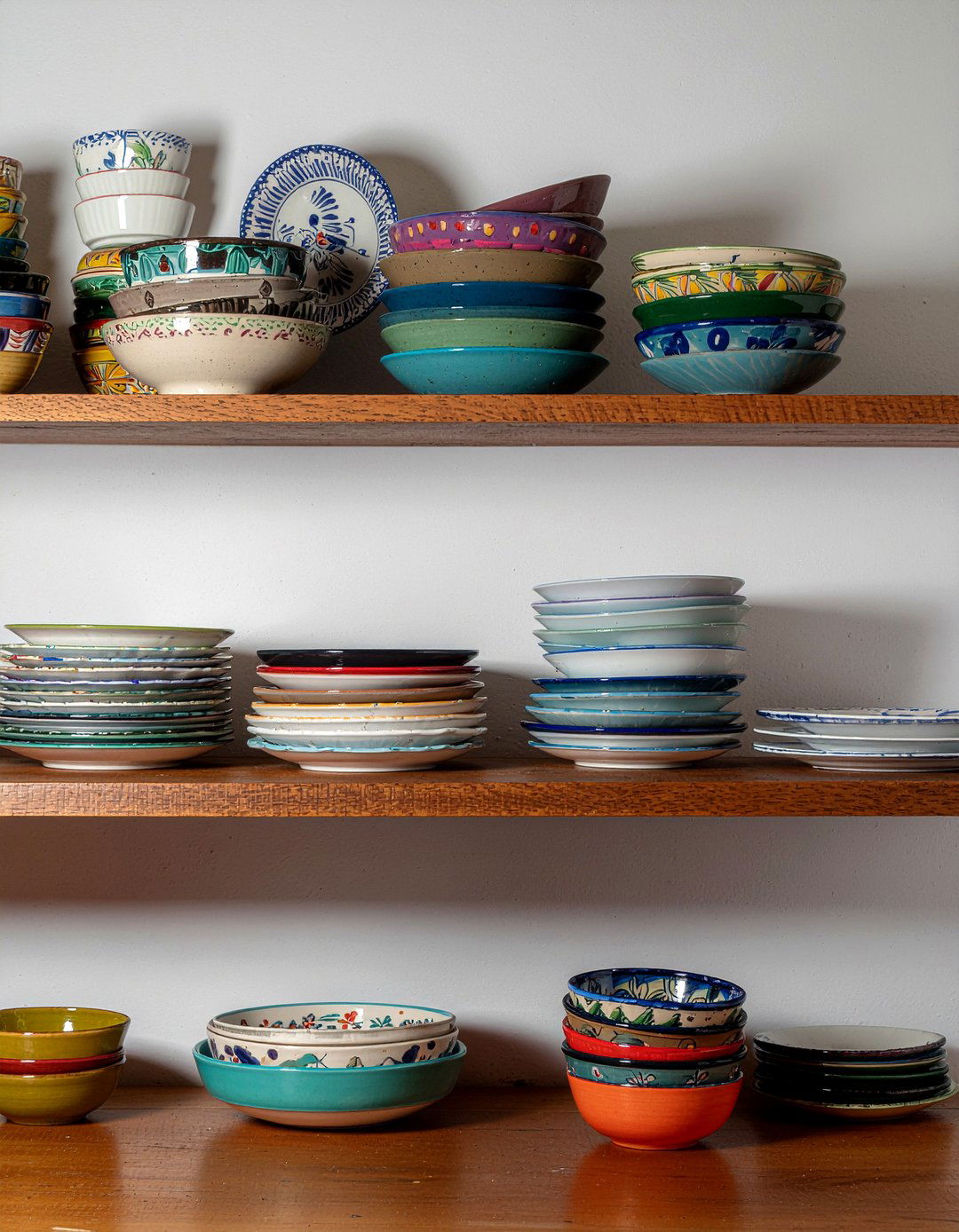 Open Shelving Pottery - 30 Mexican kitchen ideas