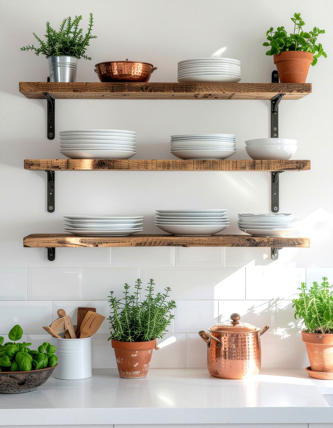 Open Shelving Storage - 30 chef kitchen ideas