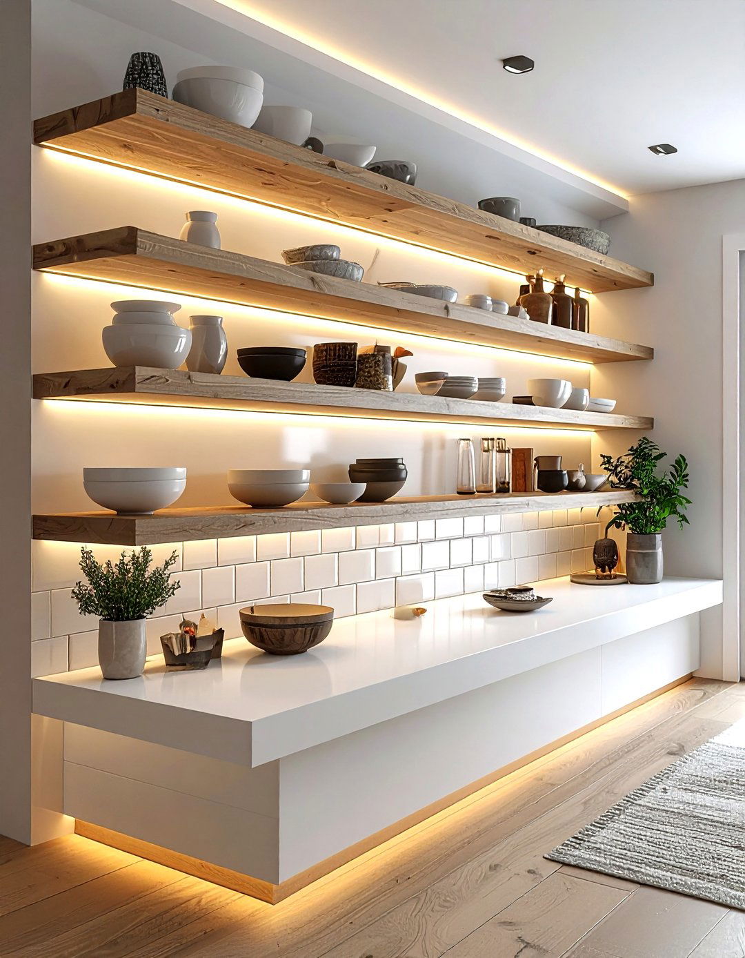 Open Shelving With LED Lighting - 30 one-of-a-kind kitchen ideas