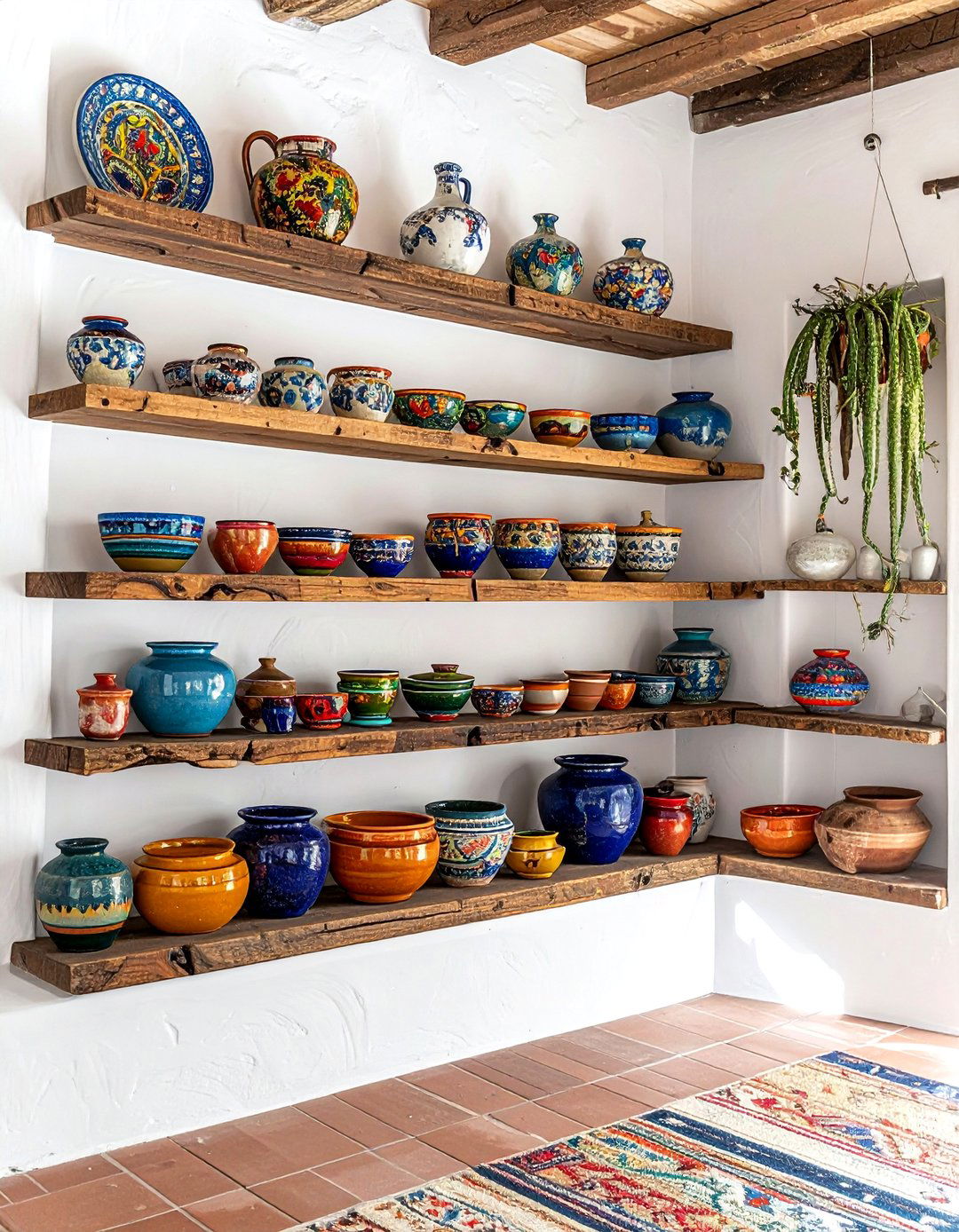Open Shelving With Pottery - 30 Spanish kitchen ideas