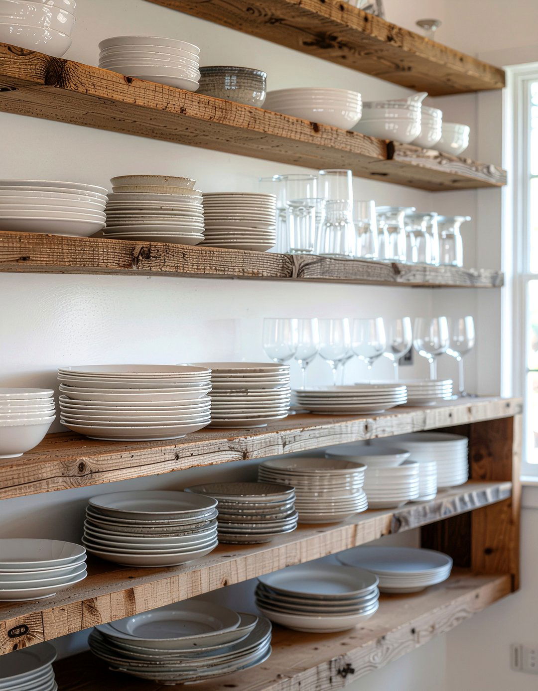 Open Shelving - 30 affordable kitchen ideas