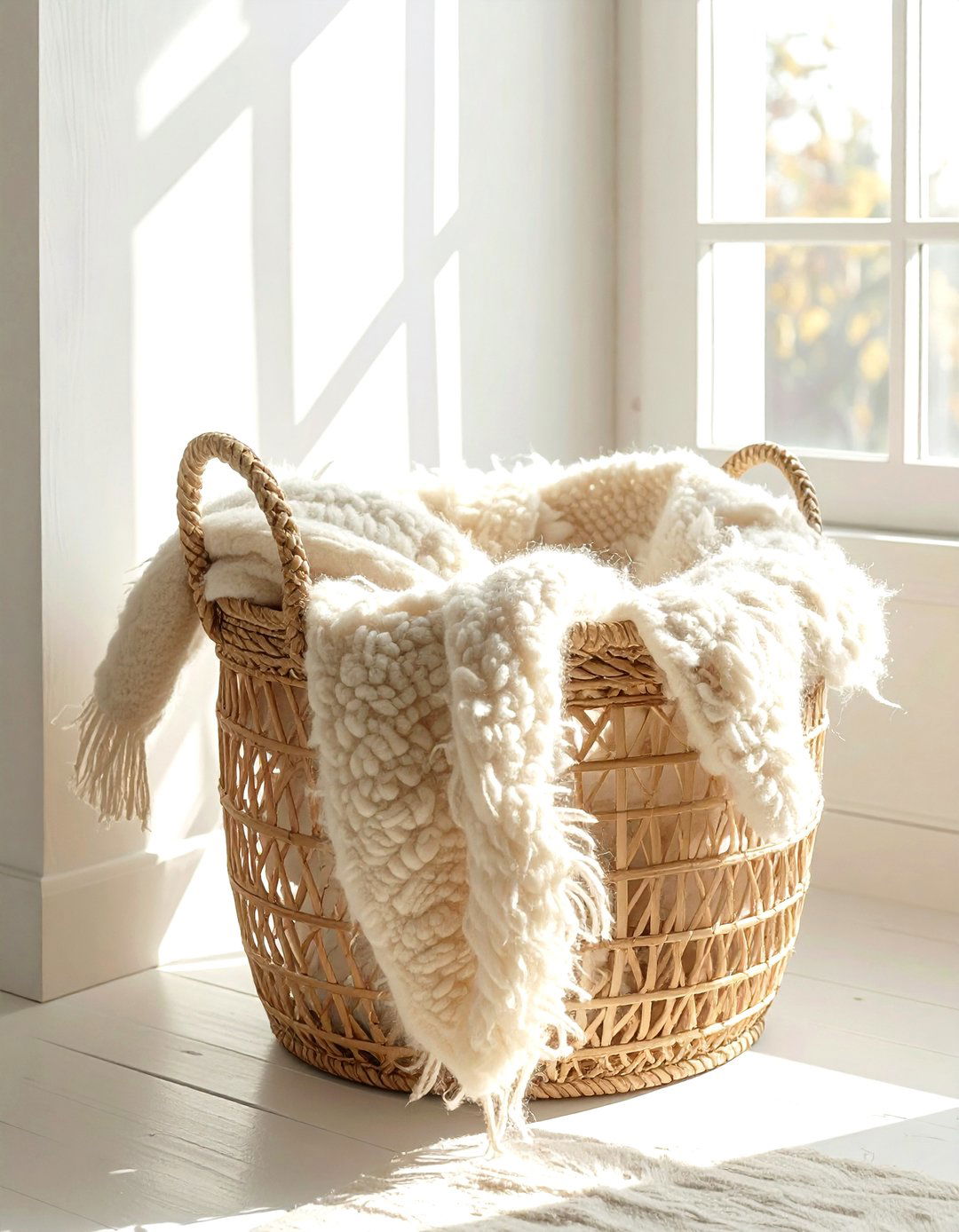Open Weave Basket - 30 blanket basket ideas