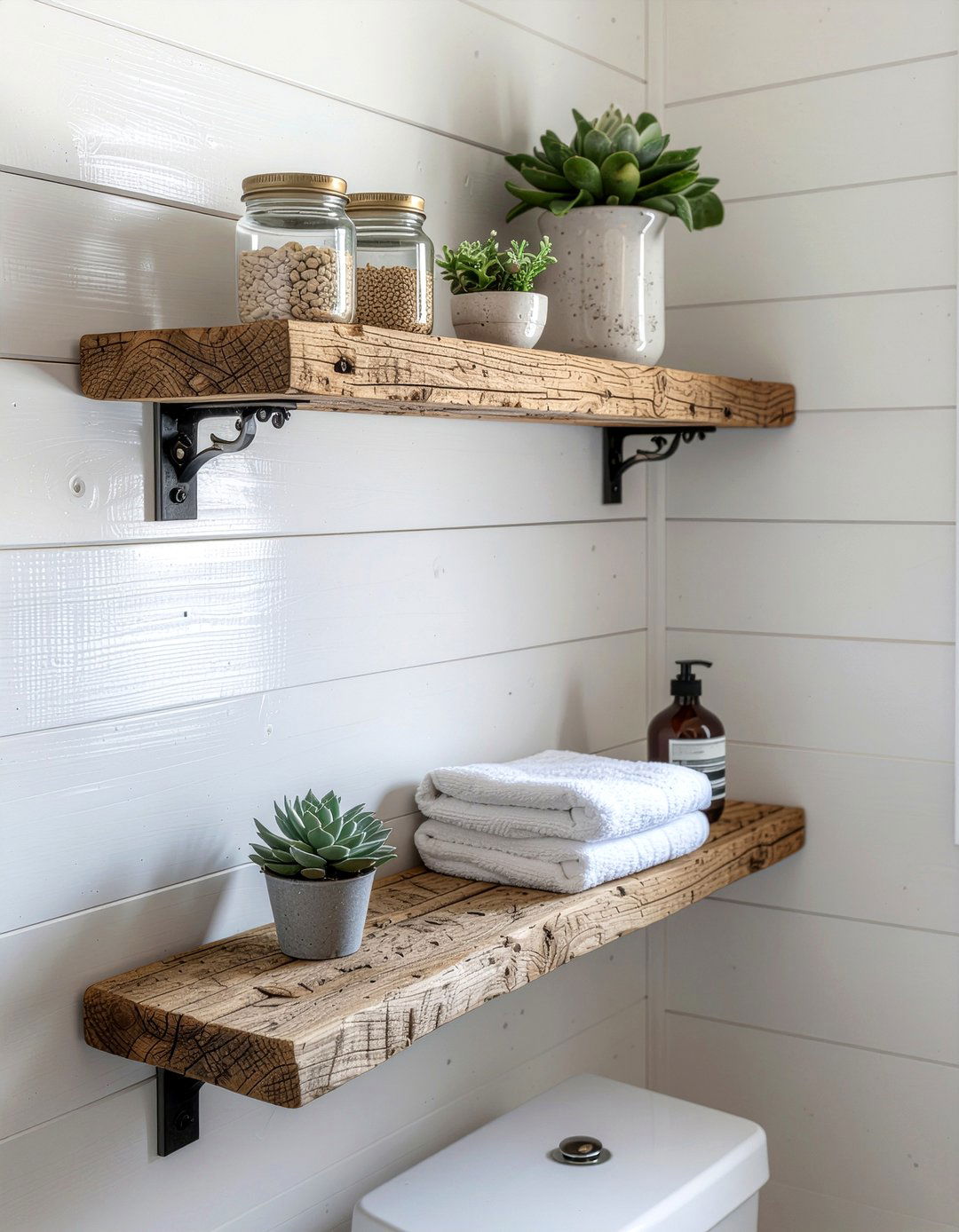 Open bathroom shelves - 30 bathroom proportion ideas