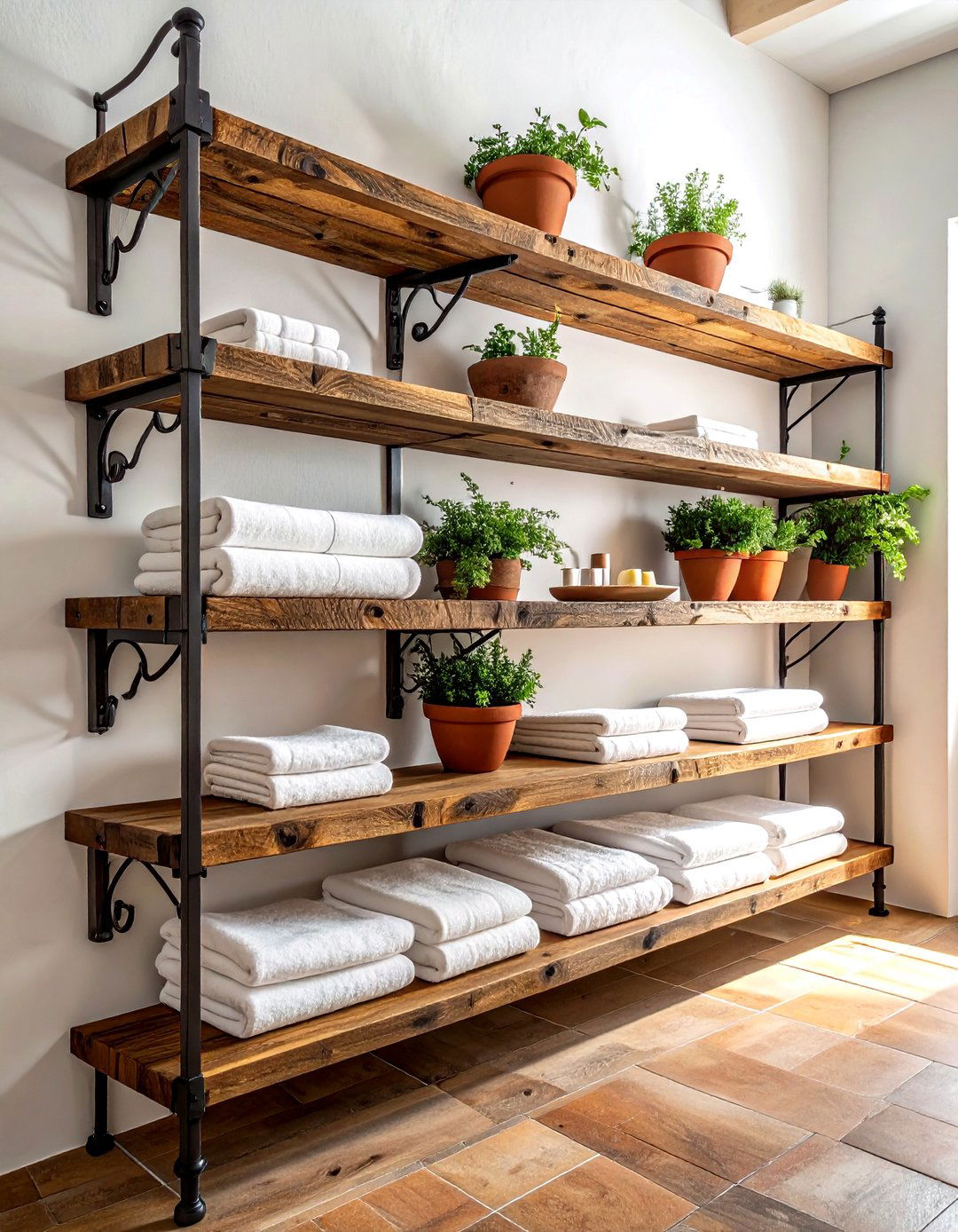 Open bathroom shelving - 30 Spanish bathroom ideas