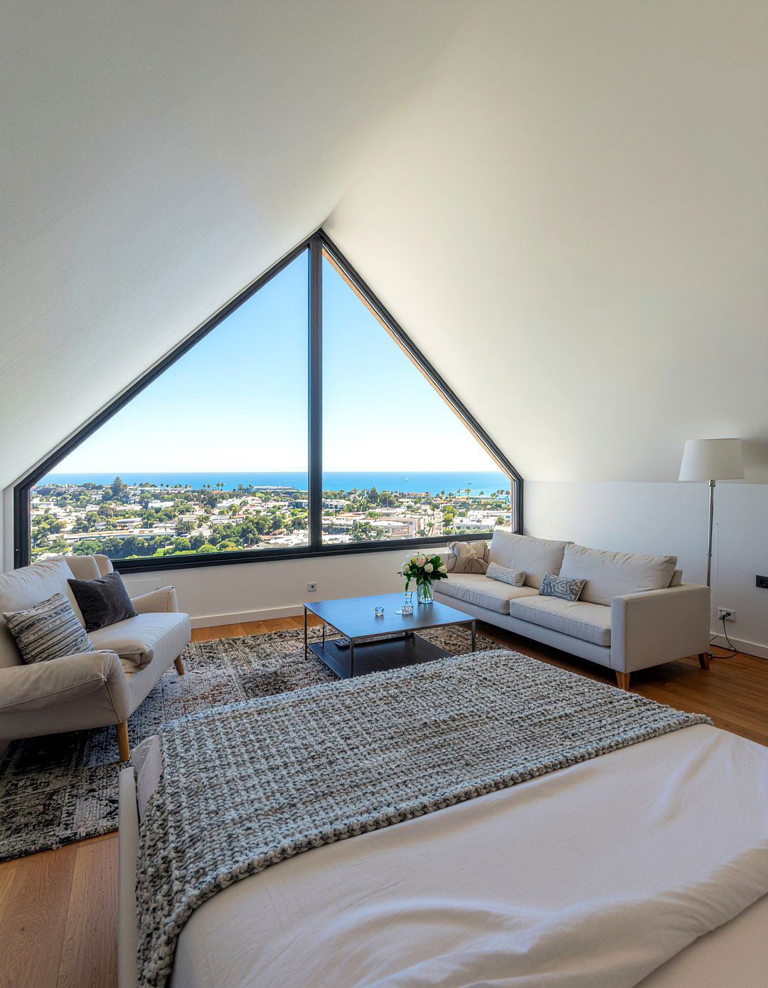 Open concept attic bedroom - 30 sloped ceiling bedroom ideas