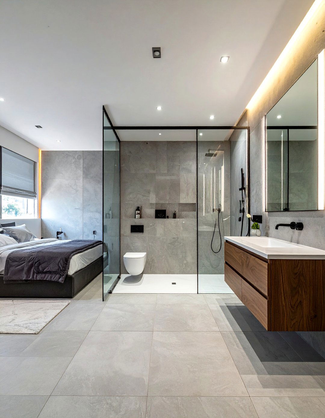 Open concept bathroom - 30 bathroom reconfiguration ideas