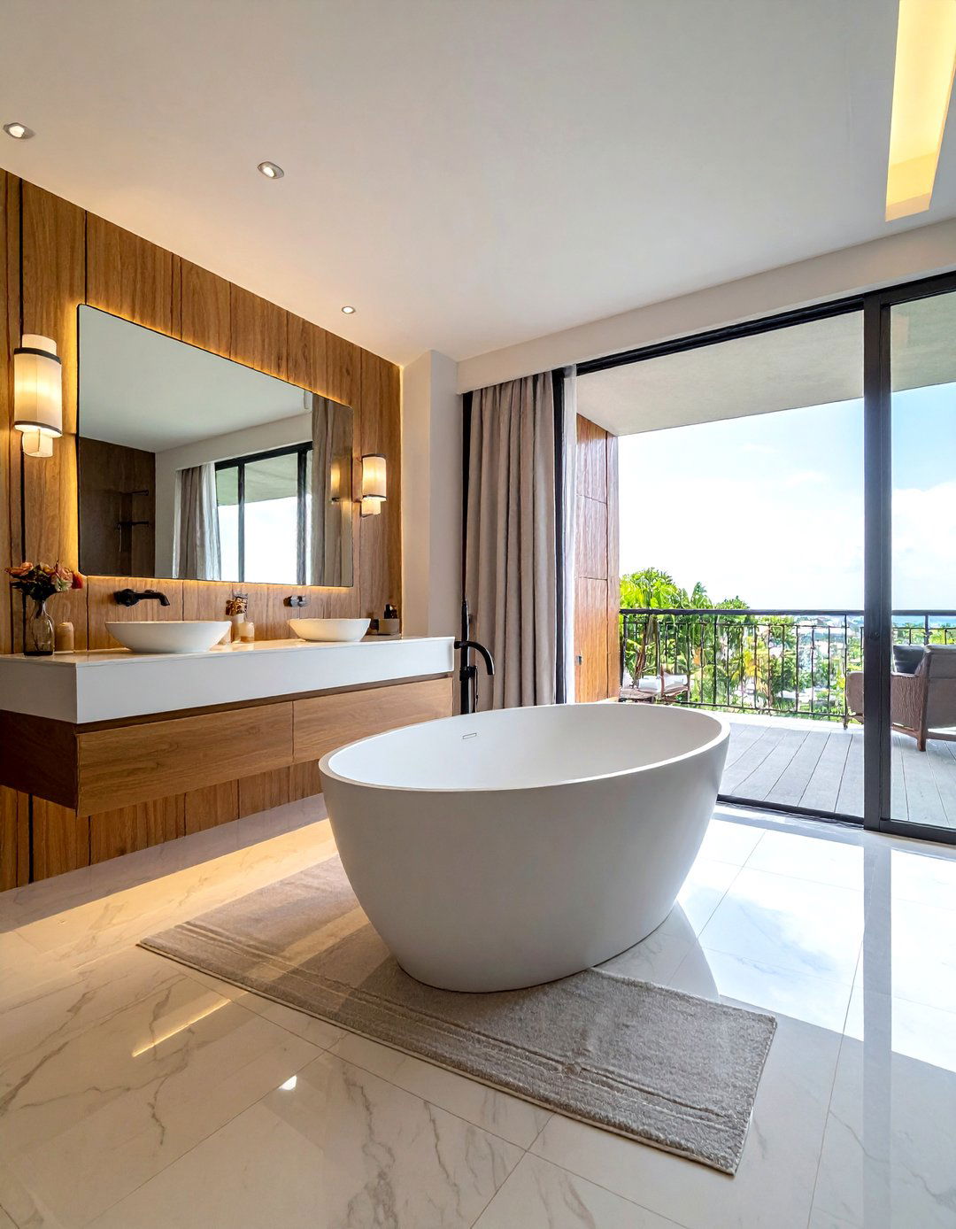 Open concept bathroom - 30 bright bathroom ideas