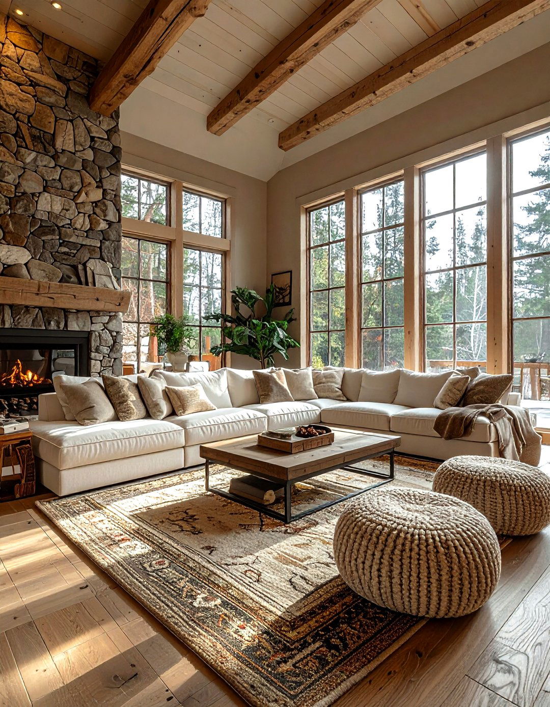 Open concept cabin - 30 living room cabin furniture ideas