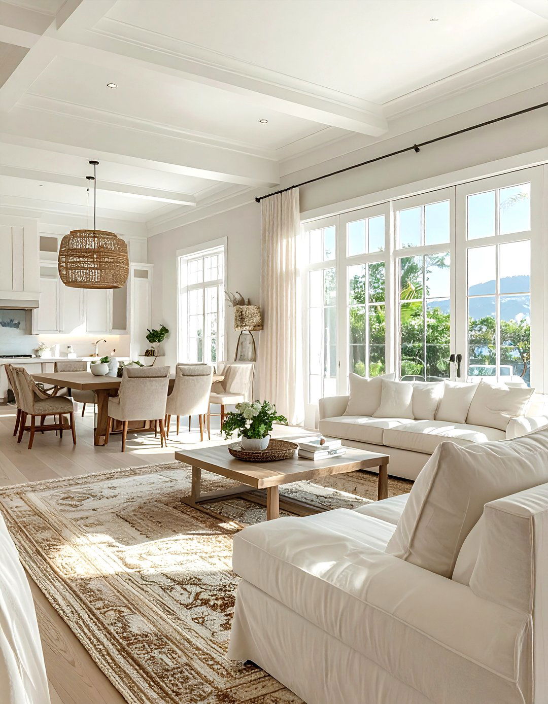 Open concept coastal living room - 30 coastal cream living room ideas