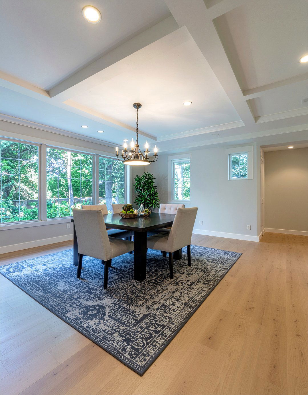 Open concept dining room coffered ceiling - 30 dining room coffered ceiling ideas