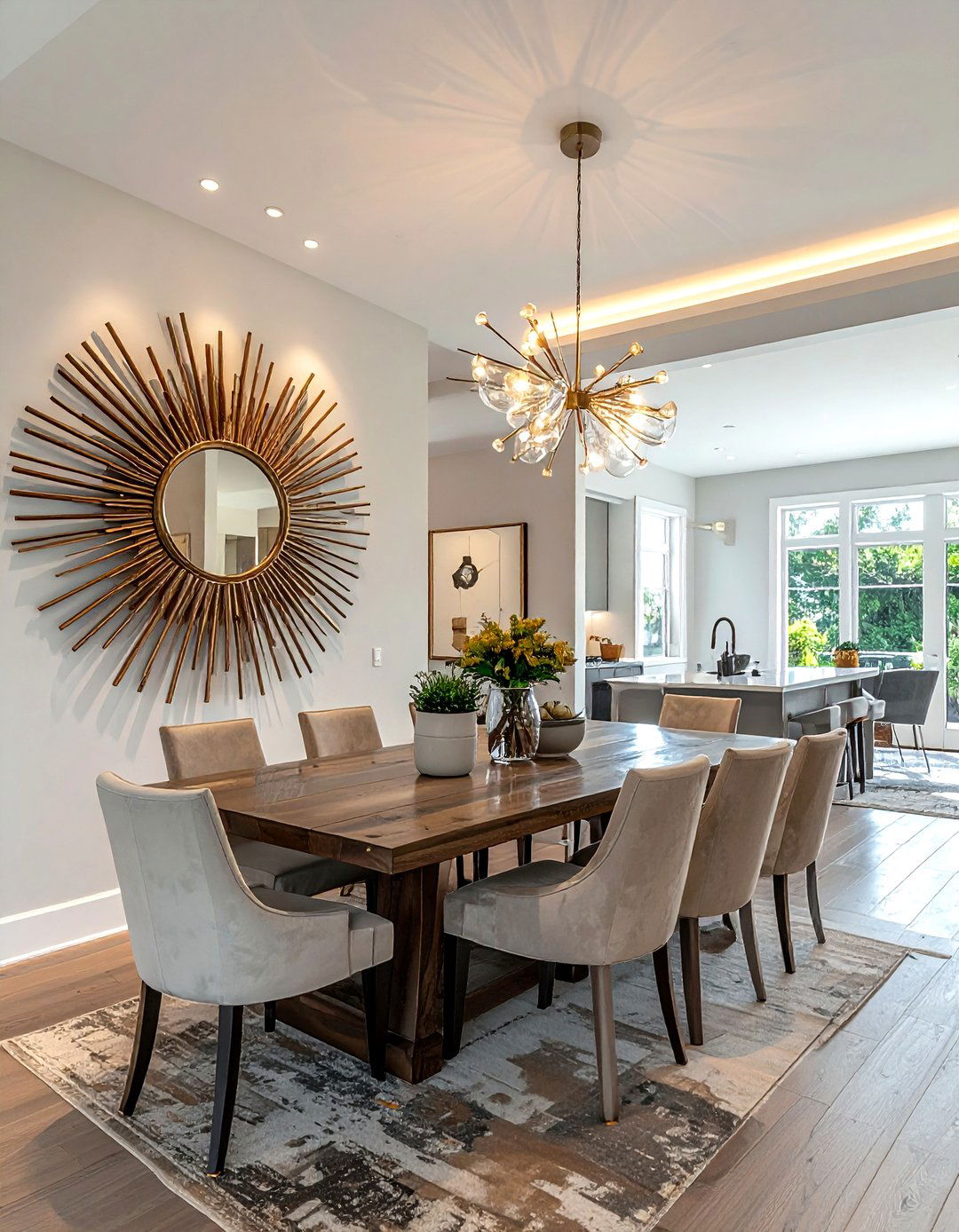 Open concept dining room mirror - 30 sunburst mirror dining room ideas